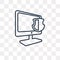 iMac vector icon isolated on transparent background, linear iMac transparency concept can be used web and mobile