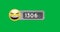 Image of 1306 notifications and emoticon on green background