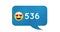 Image of 536 messages and emoticon over white background