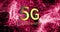 Image of 5g 5th generation text over pink networks of connections