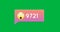 Image of 9721 messages and emoticon on green background