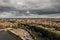 Image of an aerial view with a drone of the city of Regensburg, Germany