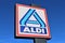 An image of a ALDI supermarket sign - logo - Bad Pyrmont/Germany - 07/17/2017