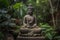 image of amazing buddha statue in the garden generative AI