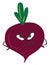 Image of angry beet, vector or color illustration