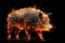 Image of an angry boar with flames. Wildlife Animals. illustration, generative AI