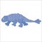 The image of ankylosaur on a white background .