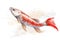 Image of an arowana fish ancient chinese brush style. Pet, Illustration, Generative AI