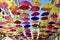 Image of artistic installation of umbrellas in Timisoara