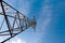 A image of asian electrical power grid and blue sky.