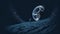 An image of an astronaut on the Moon against the Earth\\\'s background.