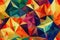 Image of background with colorful multiple triangles and shapes