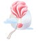 Image with a balloon in the form of a marshmallow and a cup in pink, which has a deep meaning