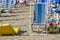 Image of beach chair in blue color in private sand beach