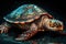 Image of beautiful brightly colored sea tortoises. Wildlife Animals. Illustration, Generative AI