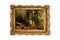 Image of beautiful forest in wooden painting frame