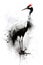 Image of beautiful red crowned crane painting. Bird. Wildlife Animals., Generative AI, Illustration