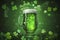 image, beer with shamrock on st patrick\\\'s day, generative ai