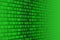 An image of a binary code made up of a set of green digits on a black background