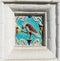 Image of a bird on ceramic tile. Ancient decoration of the ancient orthodox church