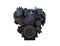 image of an black engine under the white background