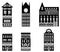 Image of black silhouettes of architecture buildings. EPS 10