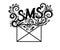 Image of black-and-white logo envelope sms in flor
