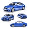 Image of a Blue Car on Different Positions