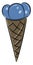 Image of blue ice cream - cone ice cream, vector or color illustration