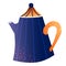 Image of a blue teapot with a spout and handle