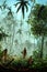 image of a Brazilian amazon thick jungle landscape at different weather.