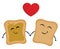 Image of bread love, vector or color illustration