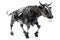 Image of a bull modified into a robot on a white background. Wild animal. Illustration, Generative AI