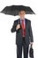 Image of a businessman with umbrella