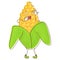 An image capturing the essence of a surprised or shocked corn character. The corn appears amazed and wide-eyed, adding a