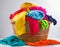 An image capturing an overflowing basket dedicated to laundry, symbolizing a common household task, set against a white background