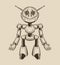 Image of a cartoon fun metal robot with antennas