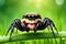 image of cartoon Jumping spider smiling like human mouth feature.