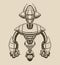 Image of a cartoon metal robot with antennas on