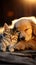 Image Cat and dog nap together adorable golden retriever and cat