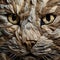Image of a cat head made from wrinkled fabric is carefully crafted. Pet, Animals. Illustration, Generative AI