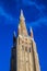 Image of the cathedral tower with an intense blue sky