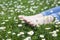 Image of children foot field background