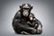 Image of chimpanzee showing love to each other. Wildlife Animals. Illustration, generative AI