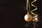 Image of christmas festive tree gold ball decoration