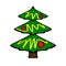 An image of a Christmas tree. A festive tree. Background for postcards, banners, covers, albums, mobile screensavers, scrapbooking