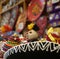 Image of close up of mexican decorated hand made vibrant coloured figurine