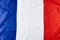 Image of close up of wrinkled national flag of france