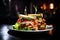 image of a clubhouse sandwich shot under dramatic lighting