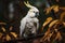 Image of cockatoo bird on a branch on nature background. Birds. Wildlife Animals. Illustration, Generative AI